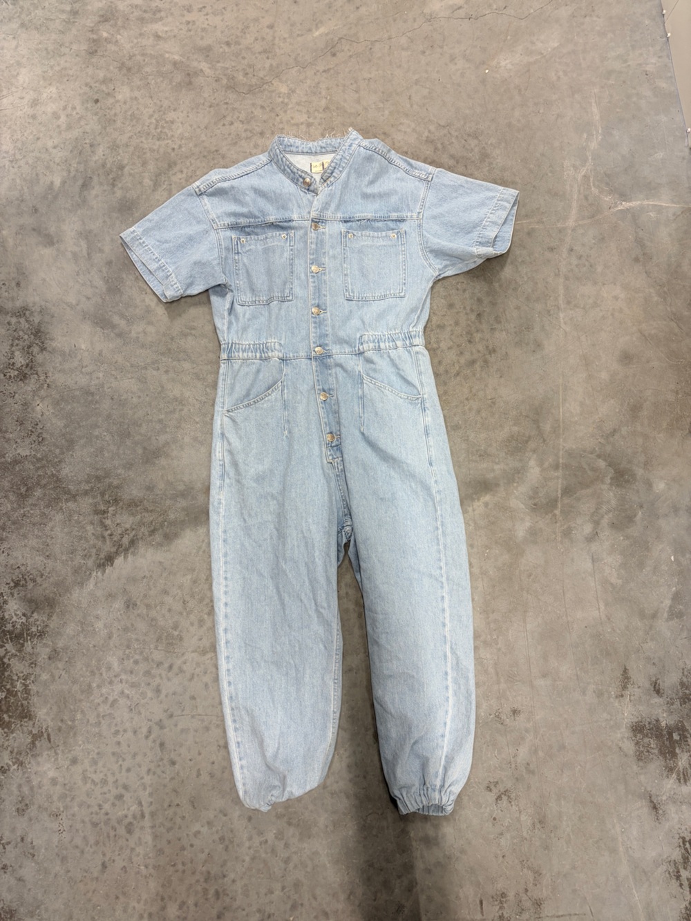 We The Free Light Wash Denim Jumpsuit
